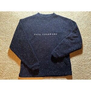 Sportica Vail Colorado Navy Blue Embroidered Fleece Sweatshirt Adult- Size Large